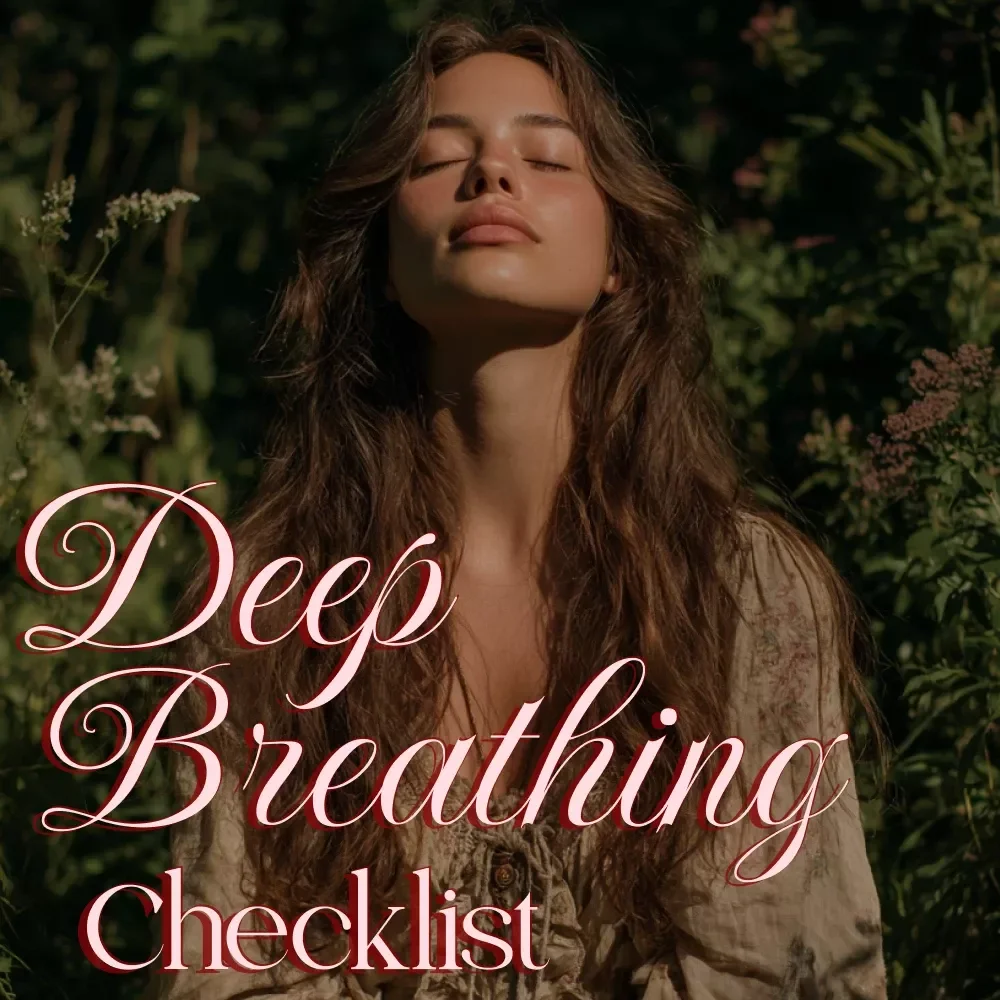 Deep Breathing Checklist | Stress Relief Guide | Printable Digital Download for Relaxation, Anxiety Relief, Better Sleep, Focus & Mindfulness