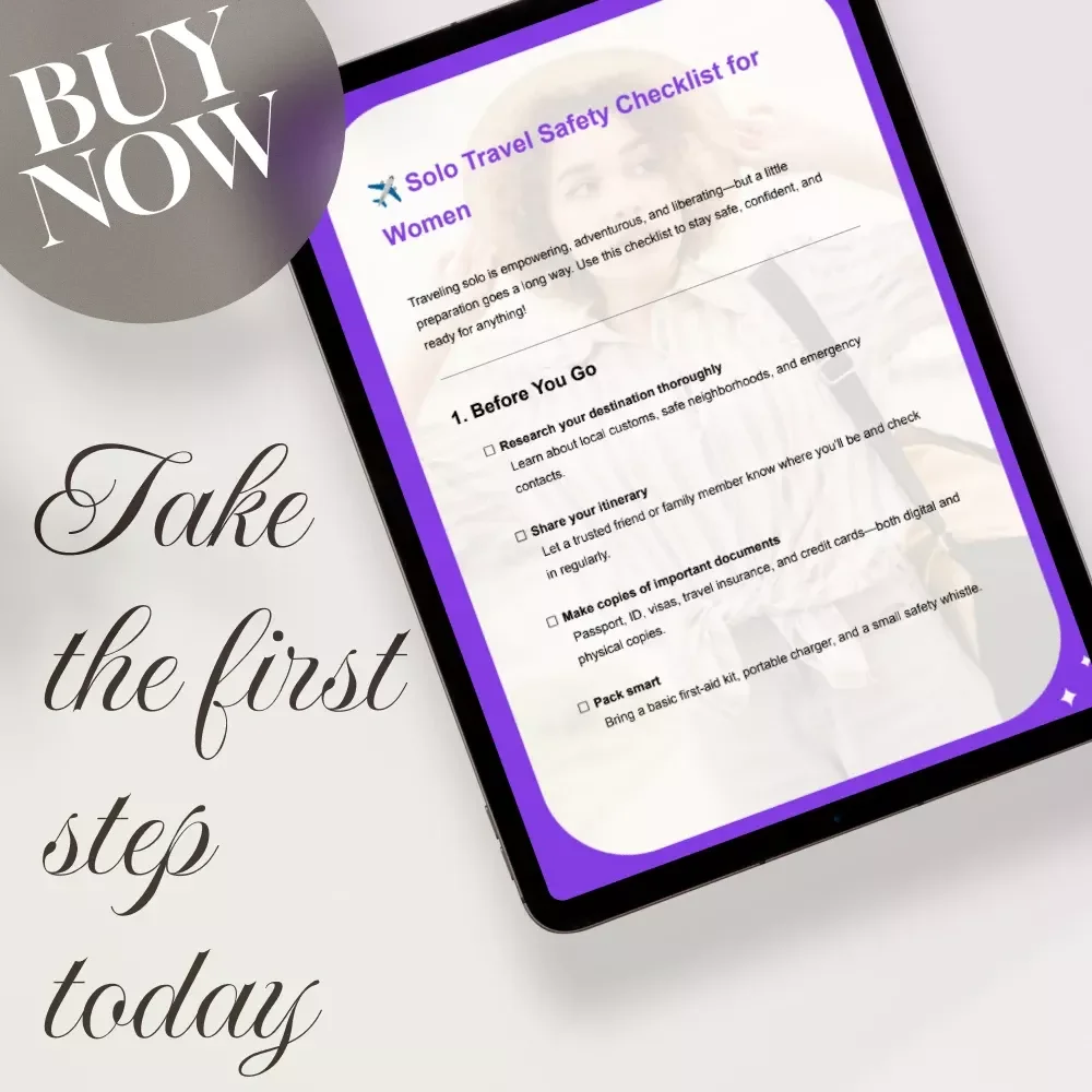 Solo Travel Safety Checklist for Women | Digital Download PDF | Essential Solo Travel Safety Guide for Female Travelers | Printable Travel Safety Checklist