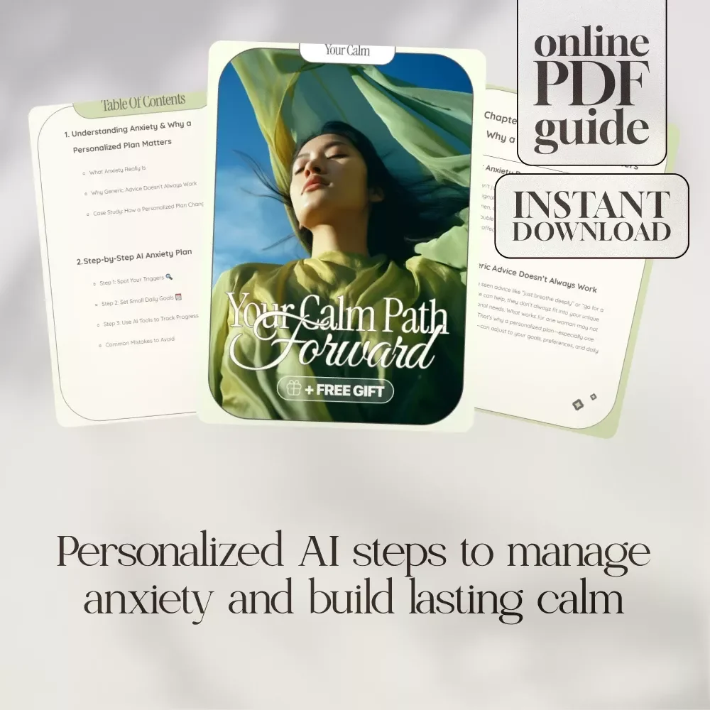 Your Calm Path Forward | AI Personalized Step-by-Step Anxiety Plan Guide | Digital Download for Anxiety Relief, Confidence & Calm