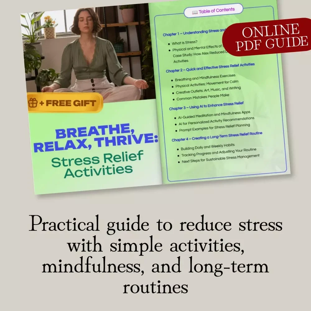 Breathe, Relax, Thrive: Stress Relief Activities Guide | Digital Download eBook for Mindfulness, Anxiety Relief, Meditation & Self-Care