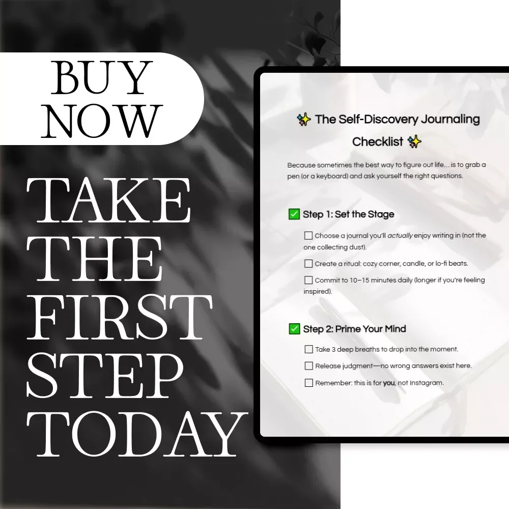The Self-Discovery Journaling Checklist | Guided Prompts for Inner Exploration & Personal Growth | Digital Download PDF