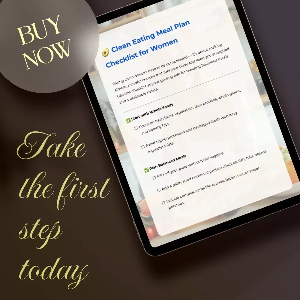 Clean Eating Meal Plan Checklist for Women | Digital Download Nutrition Guide | Healthy Lifestyle PDF Checklist