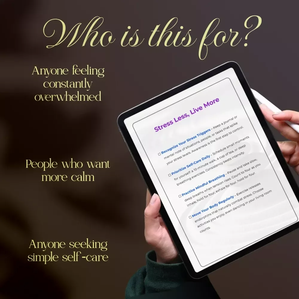 Stress Less, Live More – Stress Management Checklist | Digital Download for Self-Care & Wellness | Why Is Stress Management Important Guide