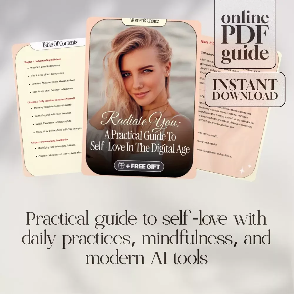 Radiate You: A Practical Guide to Self-Love in the Digital Age | Self-Love eBook | Digital Download Guide | Mindfulness, Journaling, AI Tools & Daily Practices for Confidence