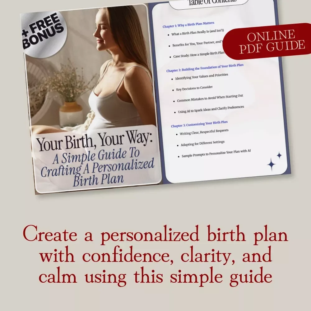 Your Birth, Your Way: A Simple Guide to Crafting a Personalized Birth Plan | Digital Download Birth Plan Guide, eBook & Checklist for Expecting Moms