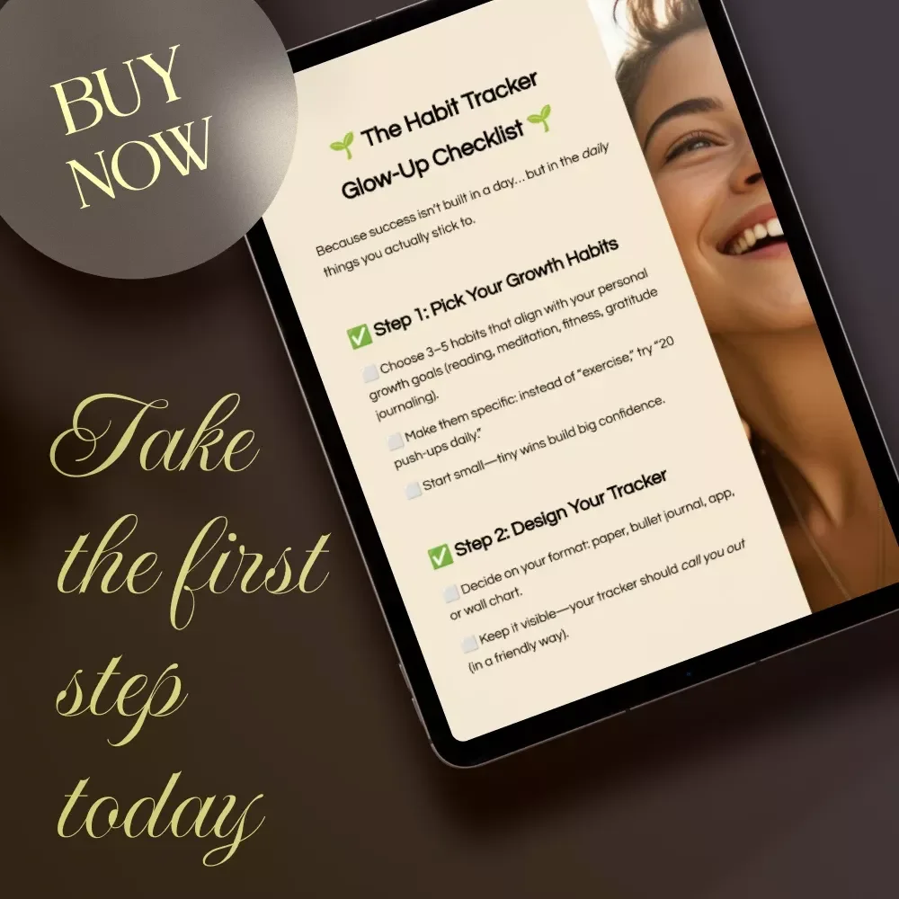 The Habit Tracker Glow-Up Checklist | Printable Self Care Planner, Daily Routine Builder, Digital Download for Personal Growth & Productivity