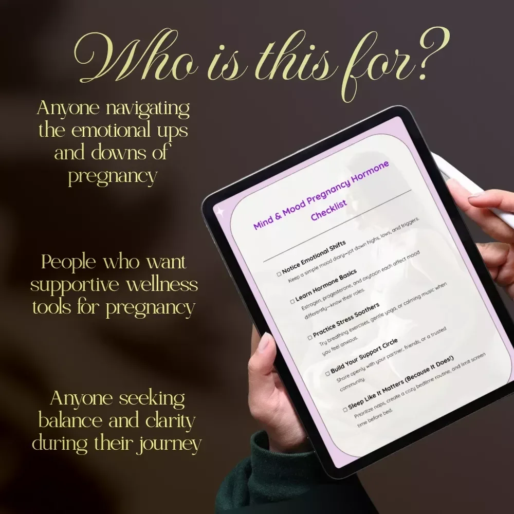 Mind & Mood Pregnancy Hormone Checklist | Digital Download Guide for Emotional Wellness, Stress Relief, and Mood Balance During Pregnancy