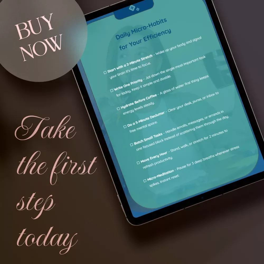Daily Micro-Habits for Your Efficiency Checklist | Productivity, Focus, and Energy Digital Download | Printable Self-Care and Organization Tool