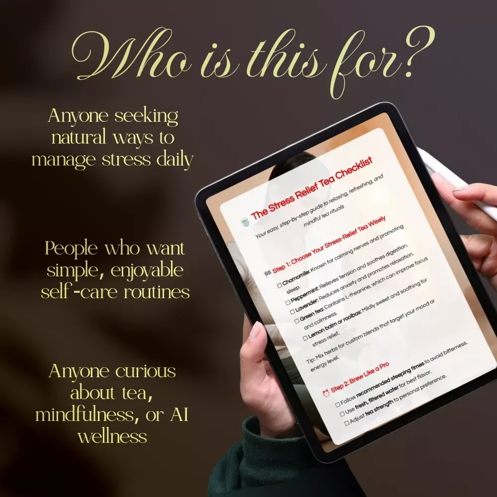 The Stress Relief Tea Checklist | Herbal Tea Ritual Guide | Digital Download eBook for Relaxation, Mindfulness & Self-Care