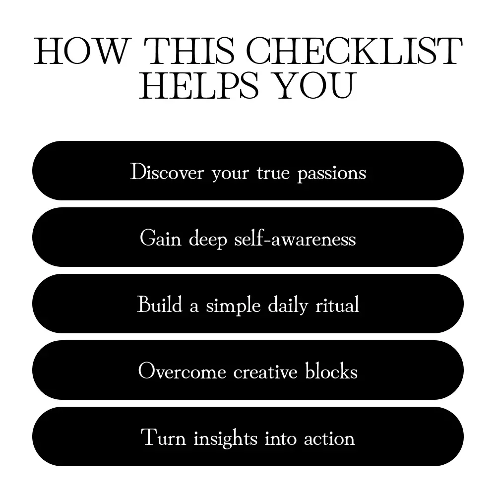 The Self-Discovery Journaling Checklist | Guided Prompts for Inner Exploration & Personal Growth | Digital Download PDF