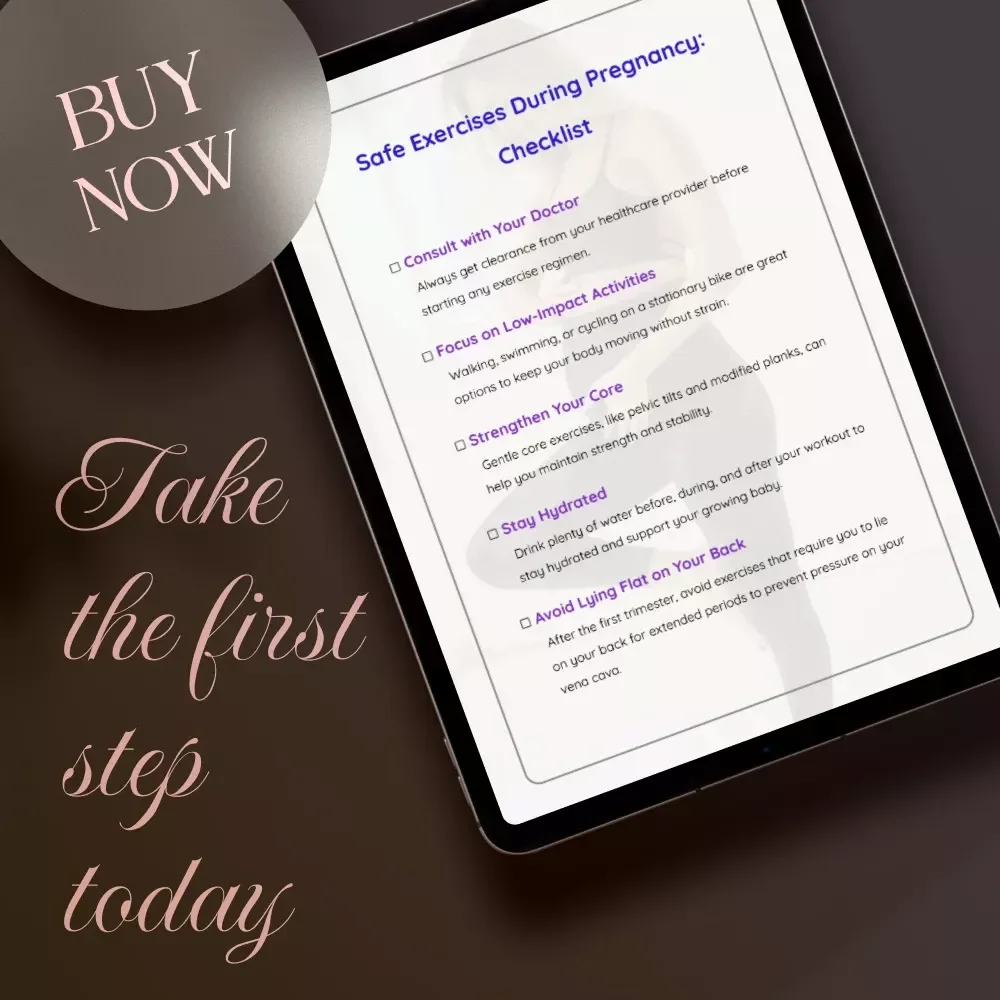 Safe Exercises During Pregnancy: Checklist | Digital Download Guide for Moms-to-Be