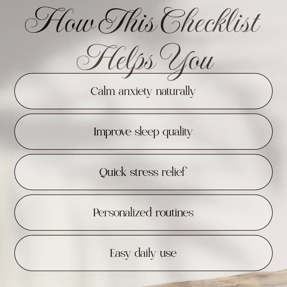 The Aroma Oil Stress Relief Checklist | Digital Download Guide, Essential Oils eBook, Relaxation & Mindfulness Routine with AI Support