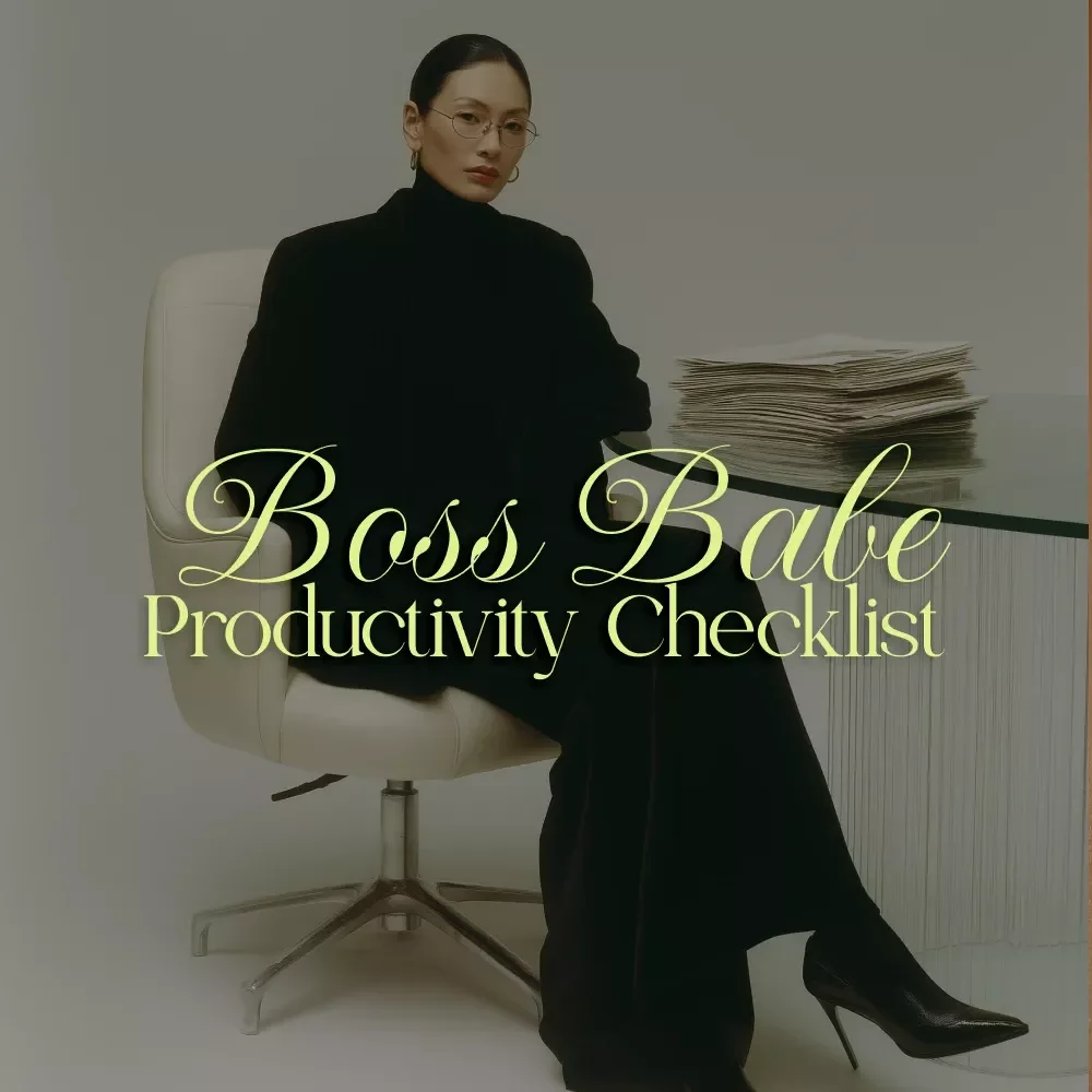 Boss Babe Productivity Checklist | Printable Digital Download for Productive Work Habits, Daily Routines & Focus Boost