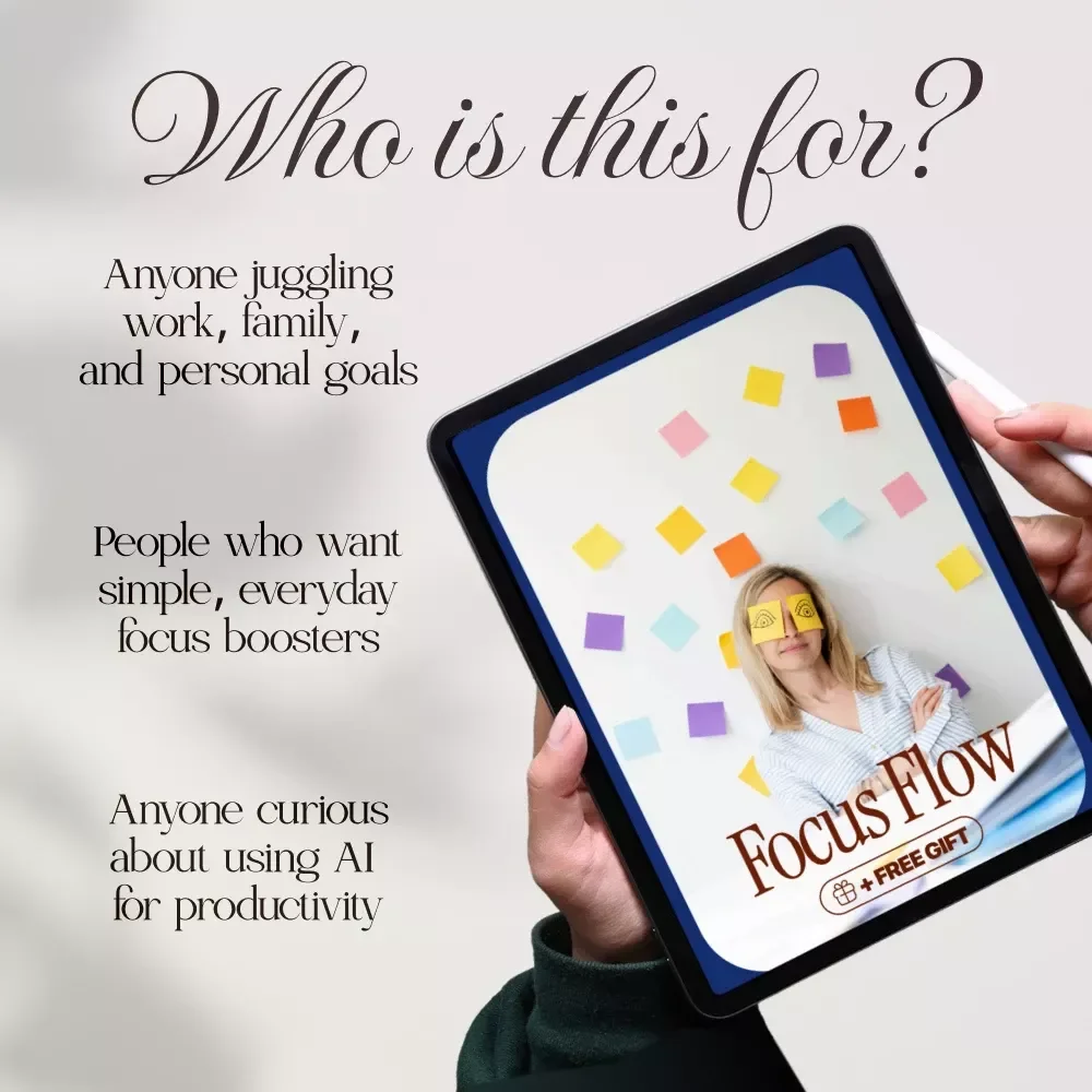 Focus Flow Guide | How to Stay Focused Daily with Practical Boosters, Micro-Habits & AI Prompts