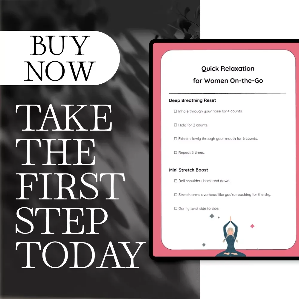 Quick Relaxation for Women On-the-Go | Instant Checklist with Quick Relaxation Techniques On-the-Go | Digital Download Self-Care Guide
