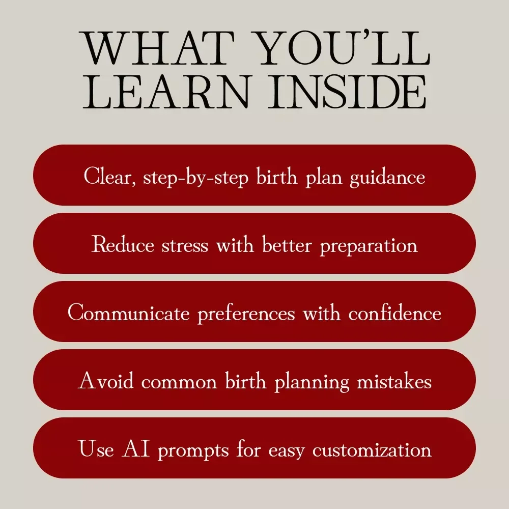 Your Birth, Your Way: A Simple Guide to Crafting a Personalized Birth Plan | Digital Download Birth Plan Guide, eBook & Checklist for Expecting Moms