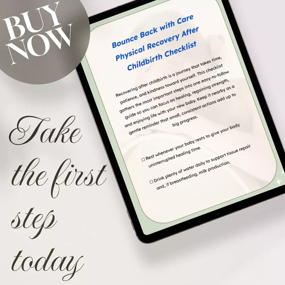 Bounce Back with Care Physical Recovery After Childbirth Checklist | Postpartum Healing Guide | Digital Download for New Moms