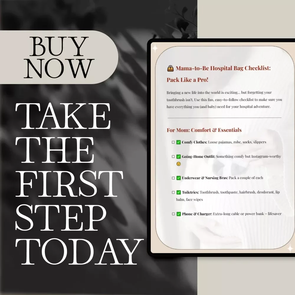Mama-to-Be Hospital Bag Checklist: Pack Like a Pro! | Digital Download Guide for Packing Your Hospital Bag Checklist | Printable eBook for Moms, Dads & Baby