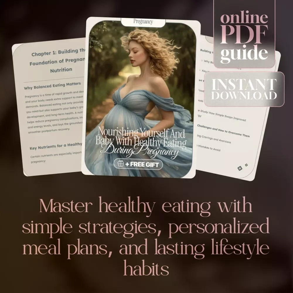 Nourishing Yourself and Baby with Healthy Eating During Pregnancy | Digital Pregnancy Nutrition Guide, eBook, Checklist for Expecting Moms