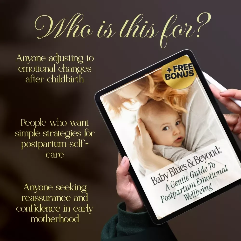 Baby Blues & Beyond: A Gentle Guide to Postpartum Emotional Wellbeing | Digital Download eBook for New Moms | Postpartum Mental Health, Self-Care & Coping Strategies