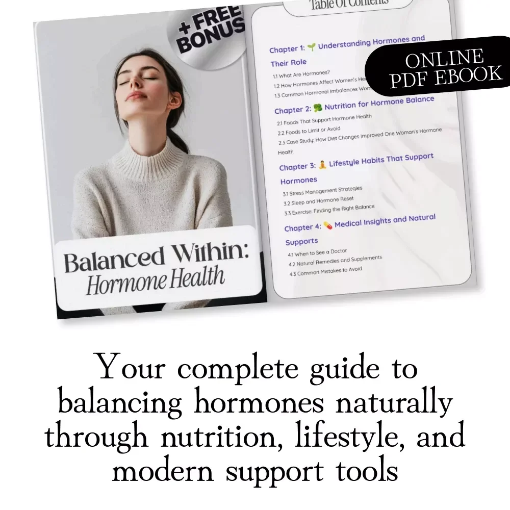 Balanced Within: Hormone Health | Hormone Balance eBook for Women | Digital Download Wellness Guide, Nutrition, Lifestyle & AI Support