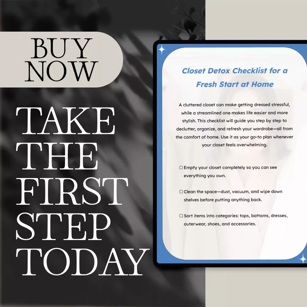 Closet Detox Checklist for a Fresh Start at Home | Printable At Home Closet Detox Guide, Digital Declutter & Organization PDF