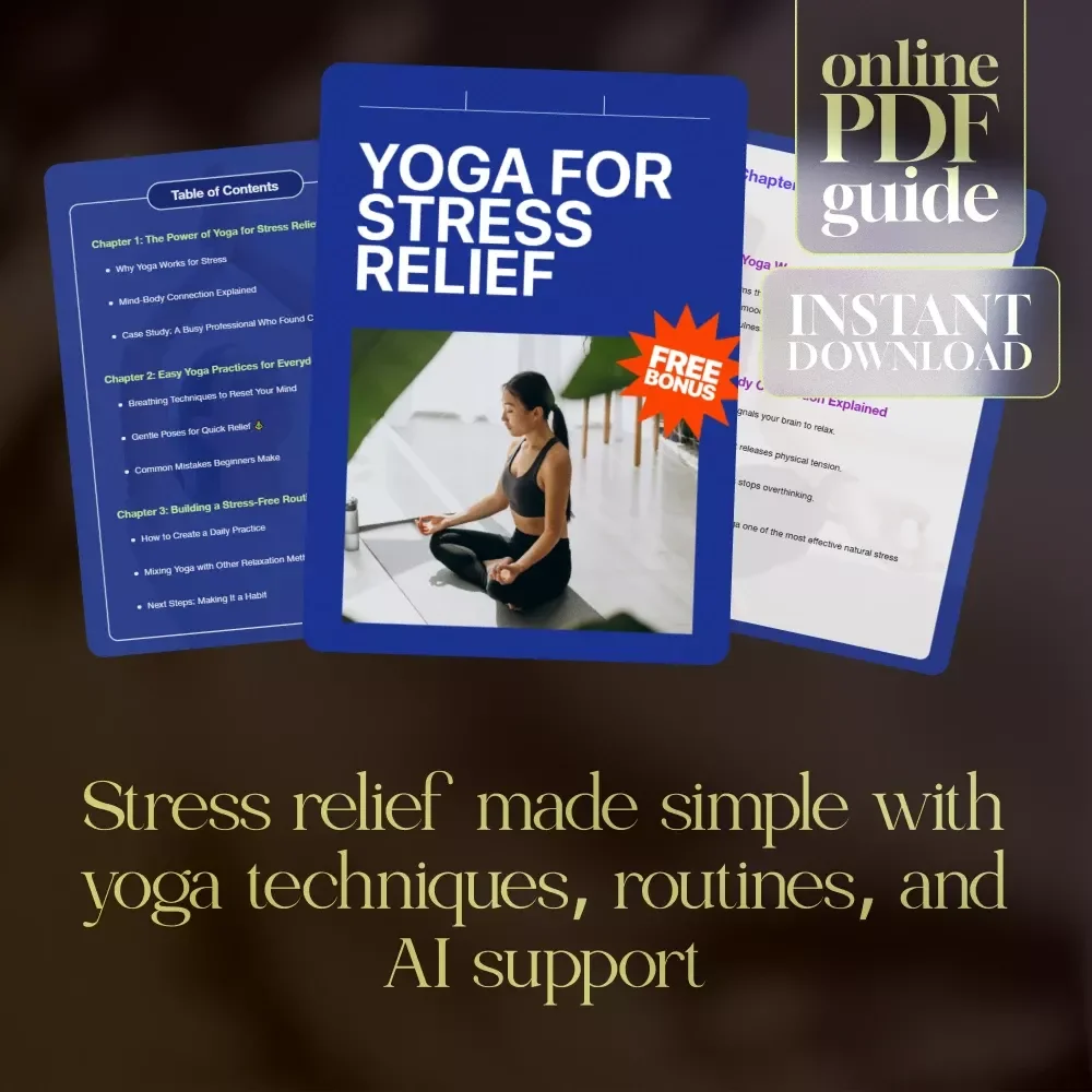 Yoga for Stress Relief | Calming Yoga Guide for Beginners | Digital Download for Relaxation & Mindfulness
