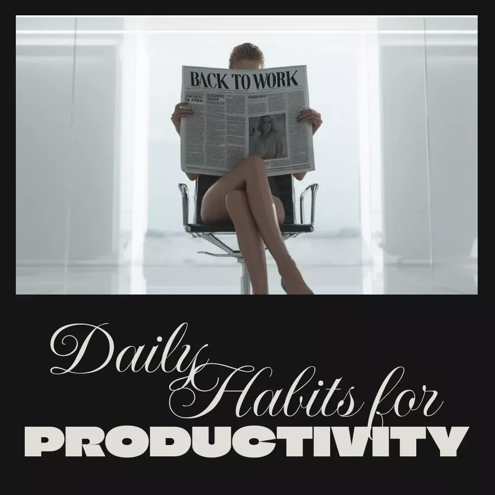 Daily Habits for Productivity Checklist | Printable Digital Download for Focus, Energy & Time Management