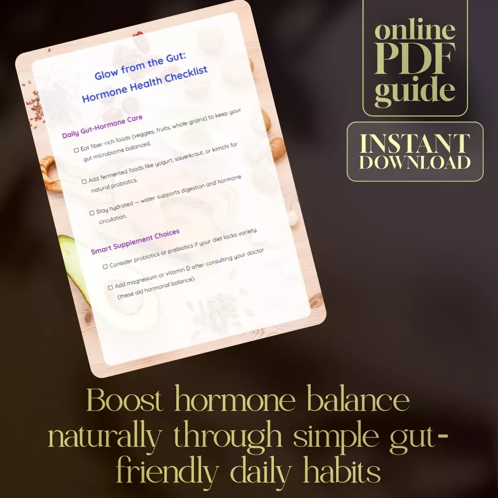 Glow from the Gut: Hormone Health Checklist | Digital Gut Health Guide for Balanced Hormones | Can Gut Health Affect Hormones