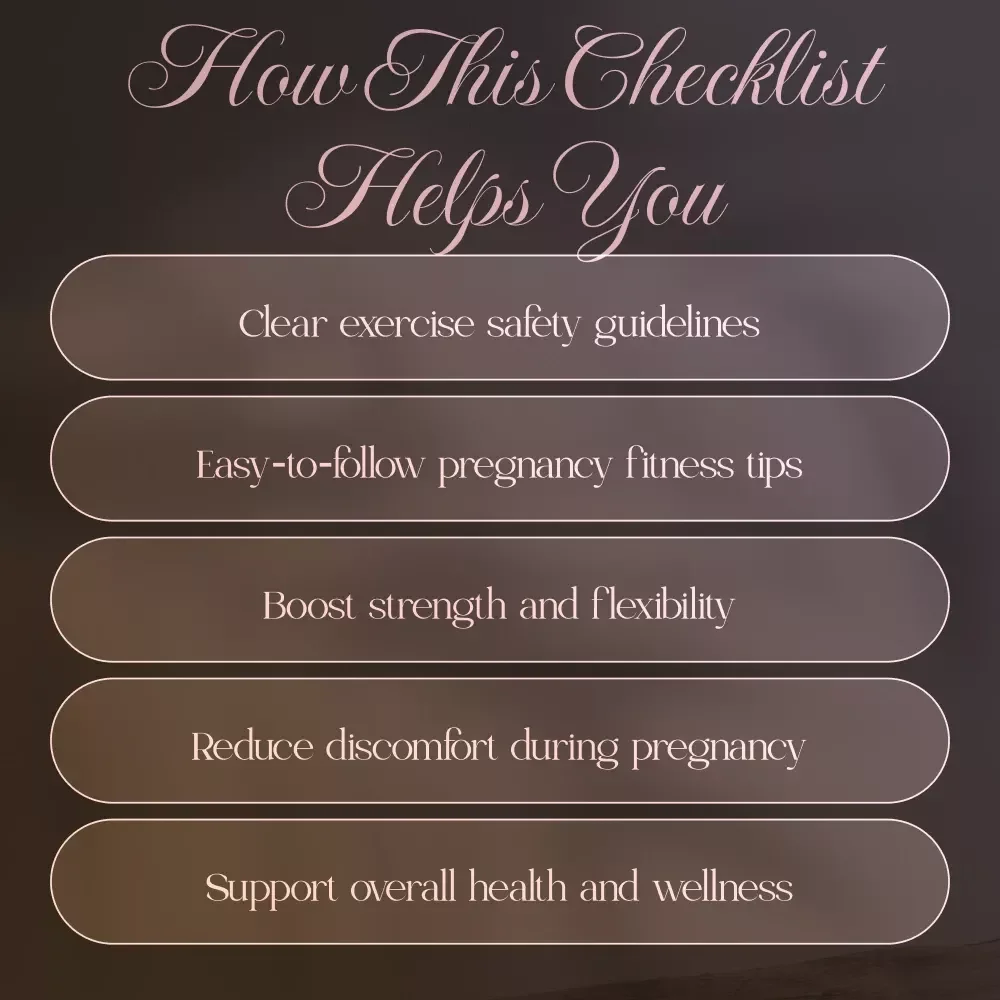 Safe Exercises During Pregnancy: Checklist | Digital Download Guide for Moms-to-Be