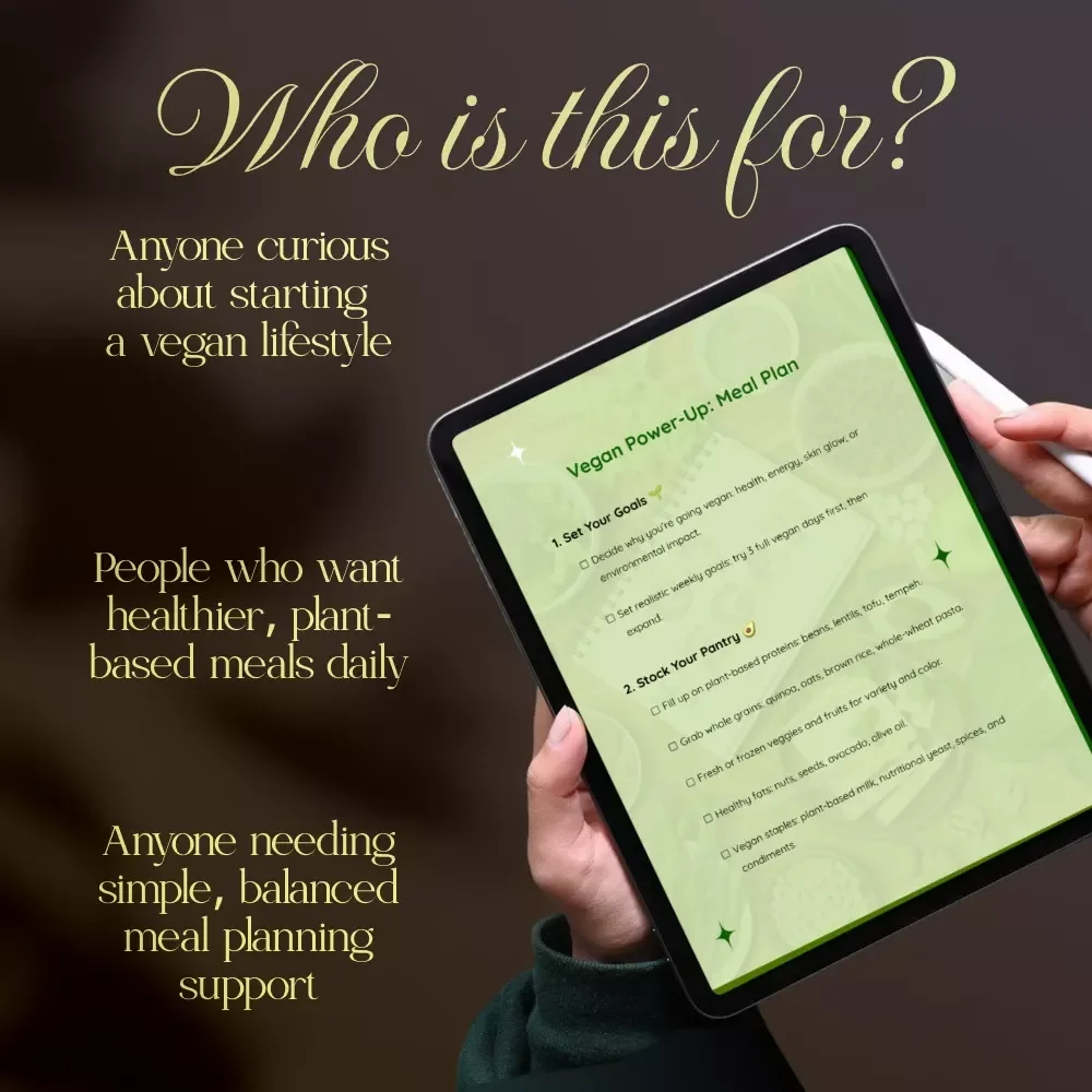 Vegan Power-Up: Meal Plan | Vegan Meal Plan Checklist for Beginners & Healthy Living