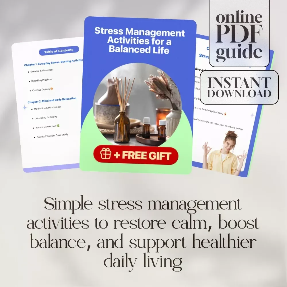 Stress Management Activities for a Balanced Life | Digital Guide with Practical Stress Management Activities, Relaxation Techniques & AI Tools
