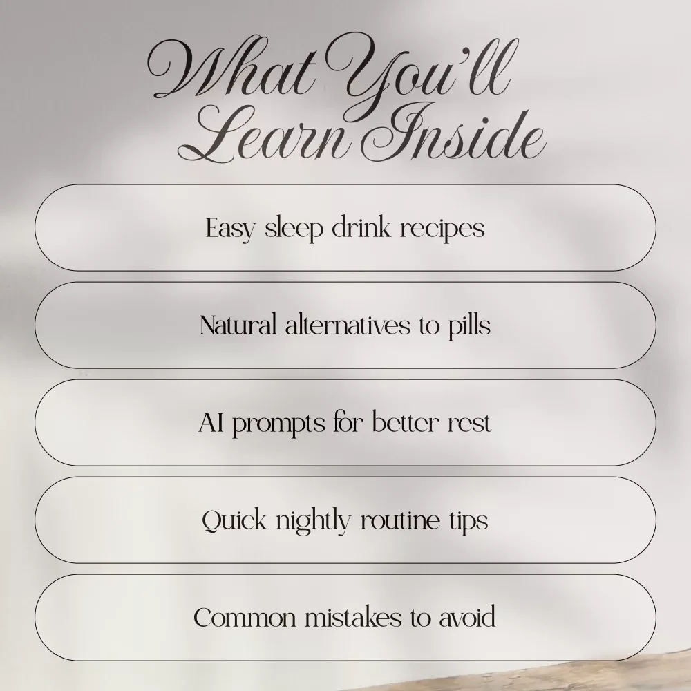 Sleep Drinks Guide for Women | Natural Herbal Teas, Nutrient Boosters & Relaxation Recipes | Digital Download Wellness eBook