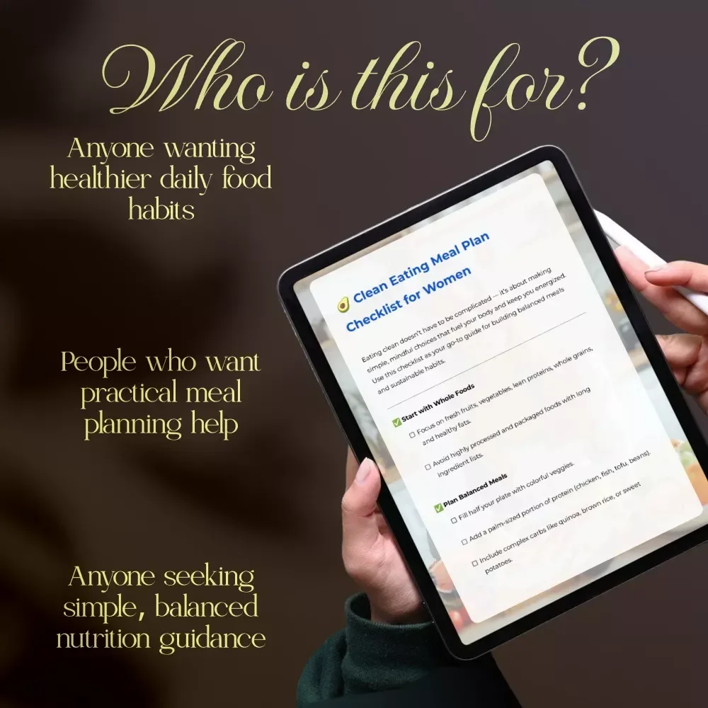 Clean Eating Meal Plan Checklist for Women | Digital Download Nutrition Guide | Healthy Lifestyle PDF Checklist
