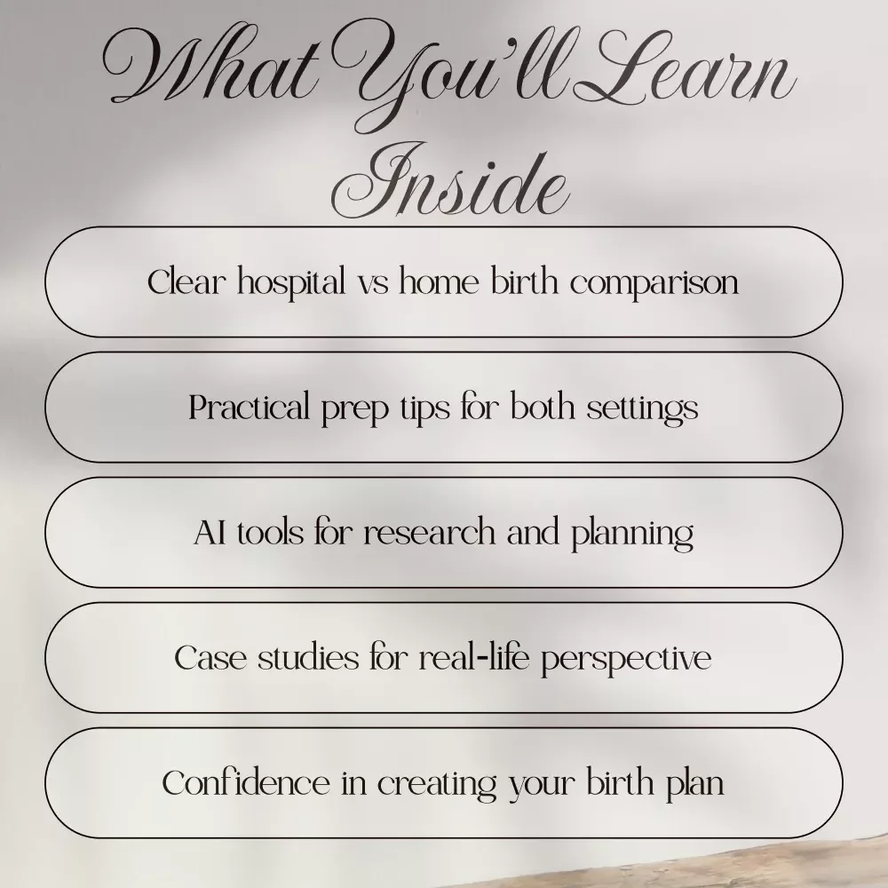 Birth Choices Uncovered: Navigating Hospital vs Home Birth with Confidence | Comprehensive Ebook for Expecting Parents | Hospital Birth vs Home Birth Comparison Guide