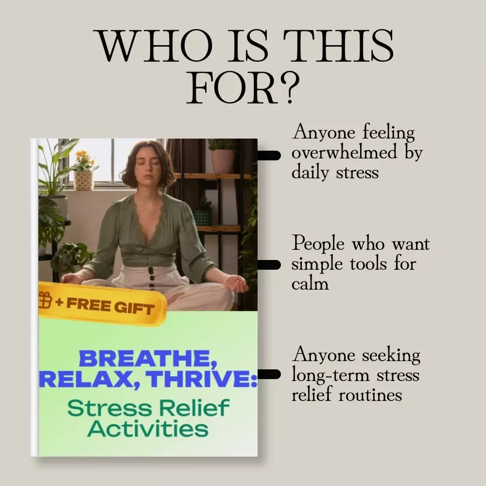 Breathe, Relax, Thrive: Stress Relief Activities Guide | Digital Download eBook for Mindfulness, Anxiety Relief, Meditation & Self-Care