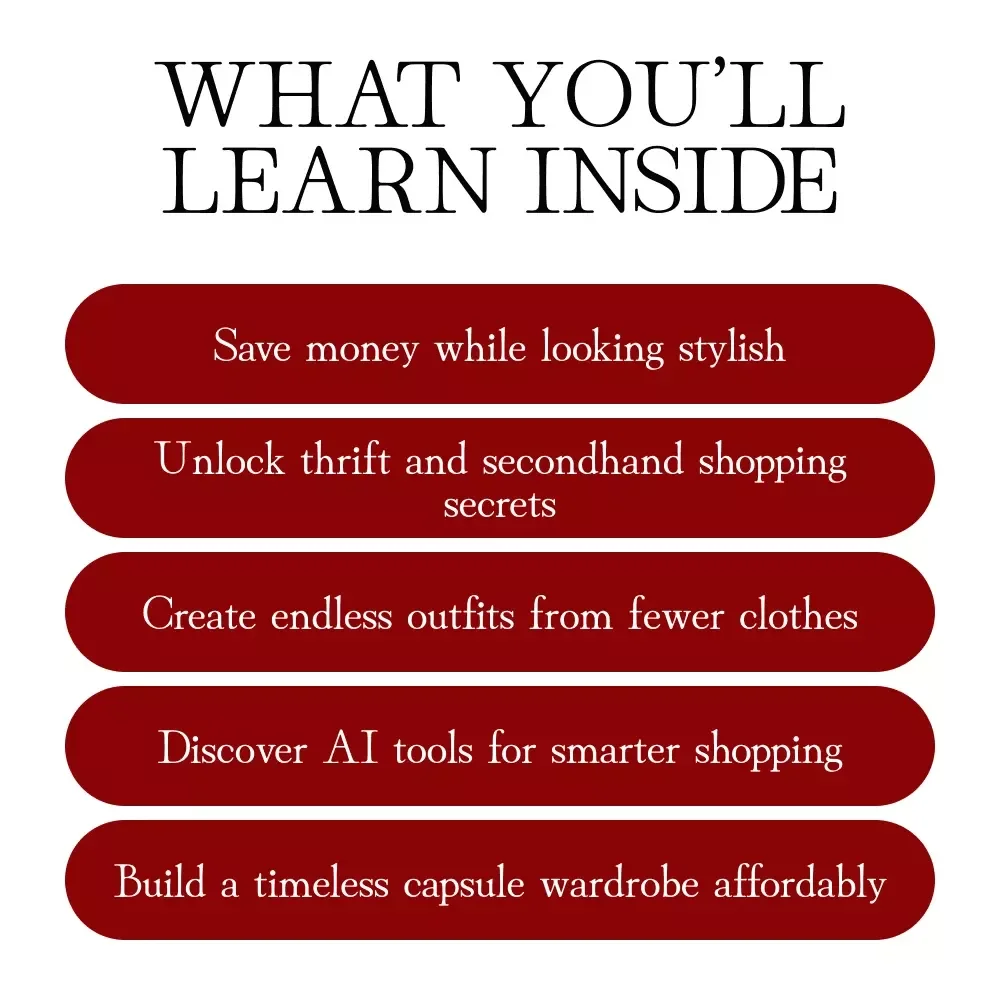 Fashion on a Budget | Digital Guide | Affordable Style Tips, Thrift Store Finds, Wardrobe Building, AI Shopping Strategies
