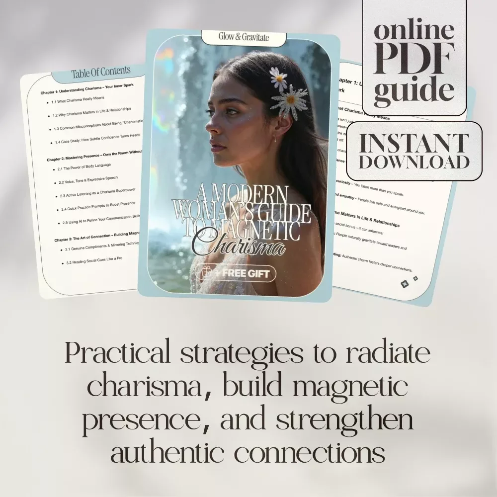 Glow & Gravitate: A Modern Woman’s Guide to Magnetic Charisma | Digital Guide on How to Boost Charisma, Build Confidence, and Strengthen Social Presence
