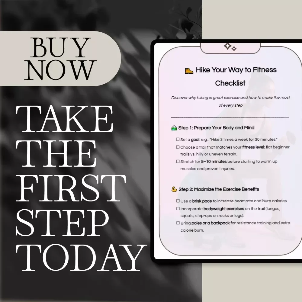 Hike Your Way to Fitness Checklist | Digital Download Hiking Fitness Guide | Printable Hiking Workout Planner | is hiking good exercise