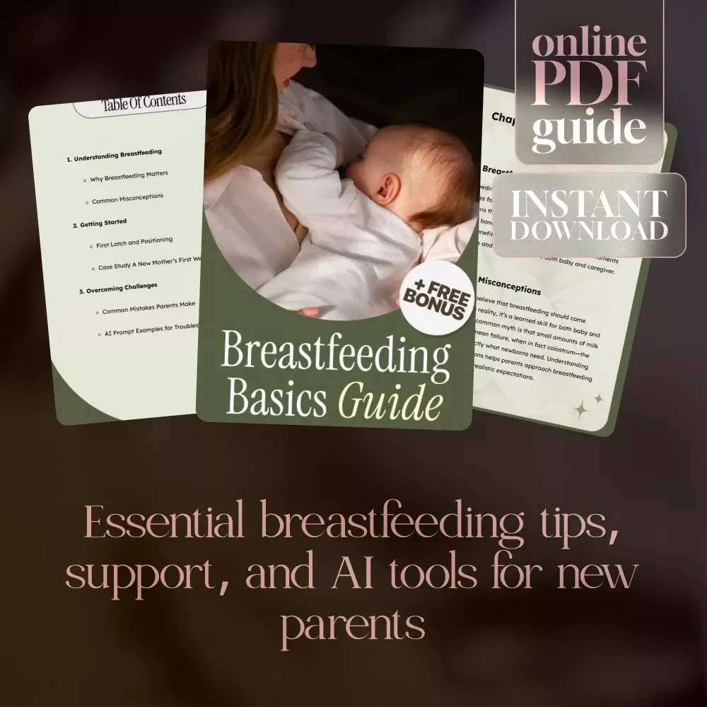 Breastfeeding Basics Guide | Digital Download eBook for New Moms, Parents, & Caregivers | Beginner-Friendly Breastfeeding Essentials, Tips, and AI-Powered Support