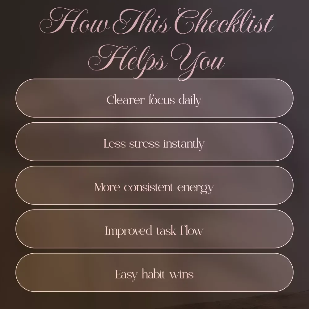 Daily Micro-Habits for Your Efficiency Checklist | Productivity, Focus, and Energy Digital Download | Printable Self-Care and Organization Tool