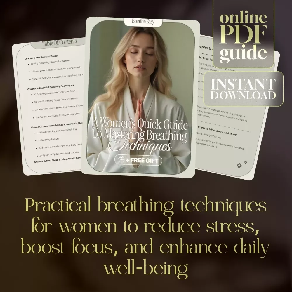 Breathe Easy: A Women’s Quick Guide to Mastering Breathing Techniques | Breathing Techniques Quick Guide for Stress Relief, Focus & Wellness