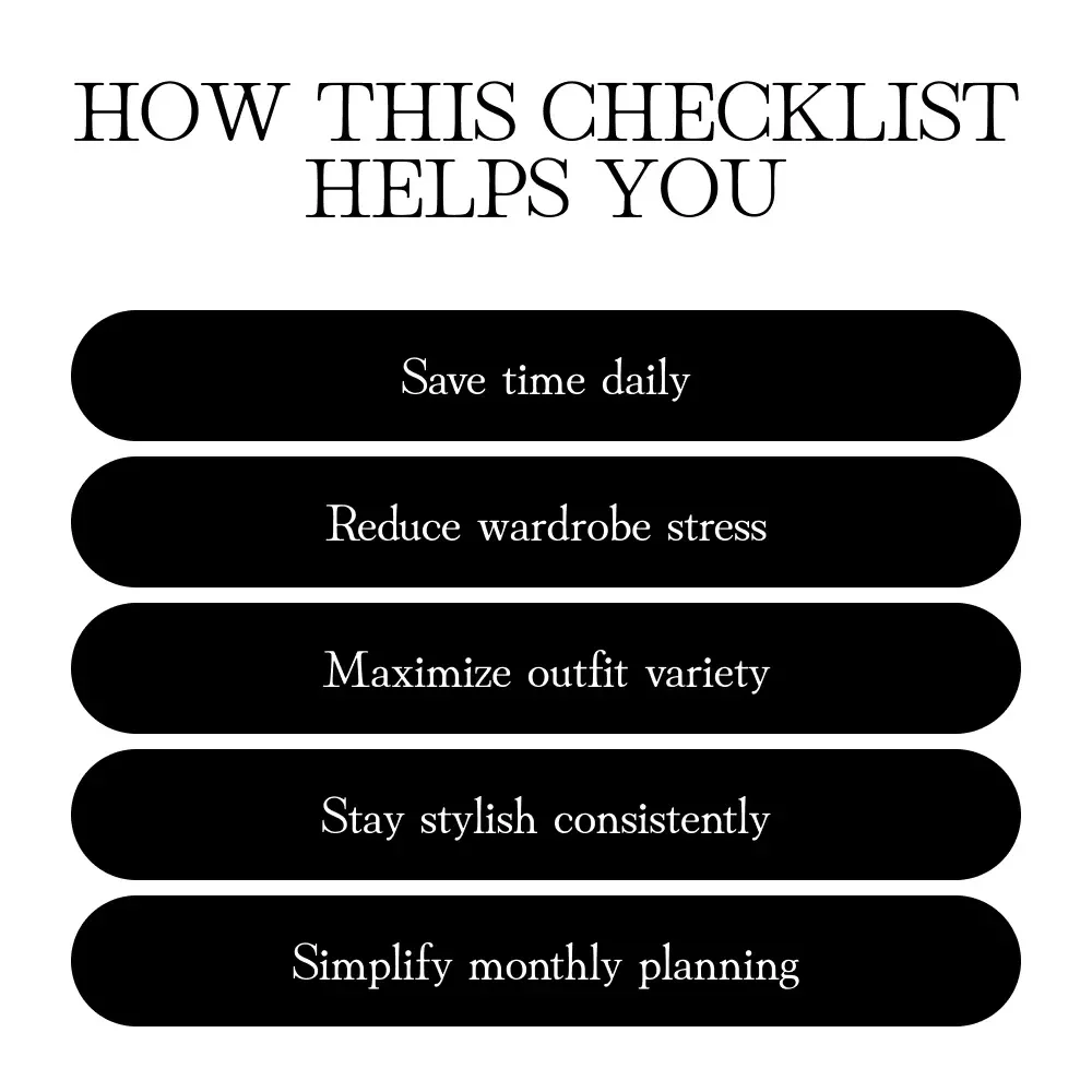 Monthly Outfit Planner Checklist for Effortless Style | Printable Digital Download | Wardrobe Organizer | Fashion Planning Guide | Closet Management | Monthly Outfit Planner