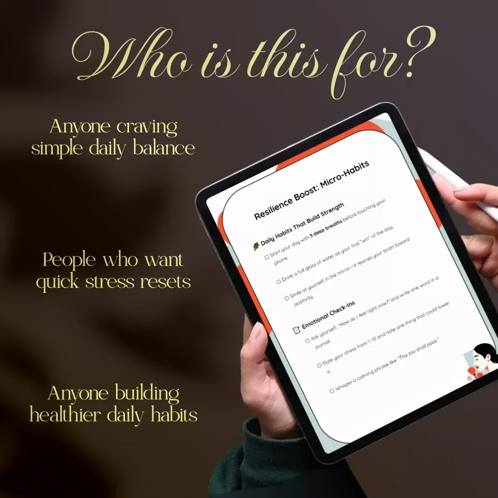 Resilience Boost: Micro-Habits Checklist | Digital Download Guide for Emotional Resilience & Daily Self-Care Rituals