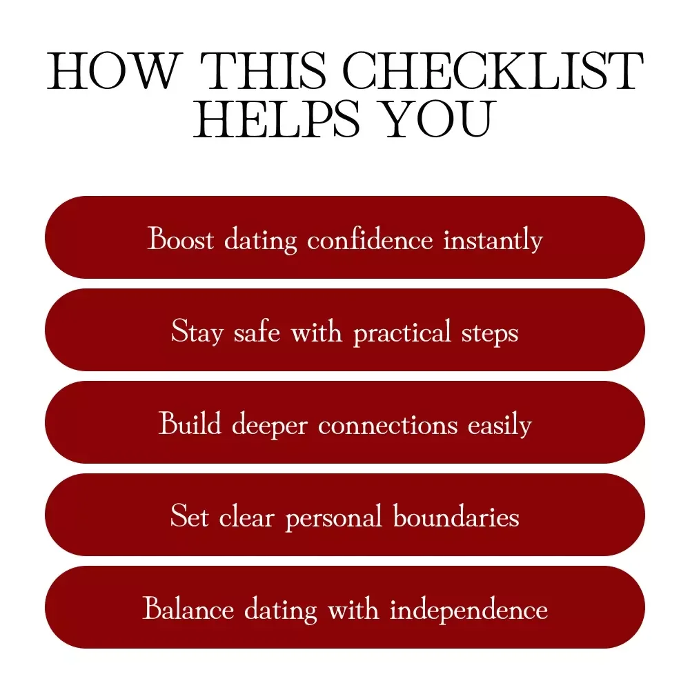 The Smart Dating Checklist for Women | Digital Download Guide, eBook & Printable Relationship Tips for Safe, Confident & Meaningful Dating
