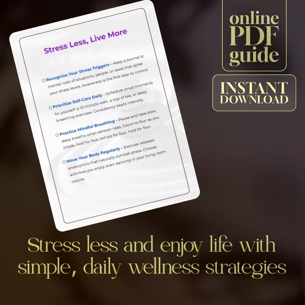 Stress Less, Live More – Stress Management Checklist | Digital Download for Self-Care & Wellness | Why Is Stress Management Important Guide