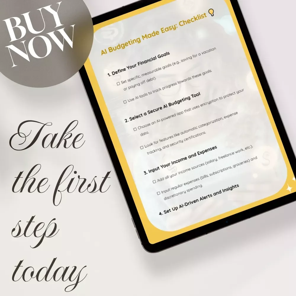 AI Budgeting Made Easy: Checklist | How to Use AI for Budgeting Safely | Digital Download | Personal Finance Guide