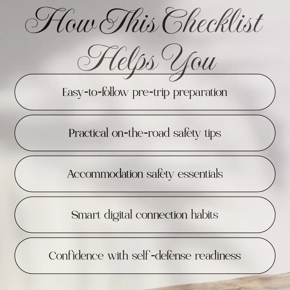 Solo Travel Safety Checklist for Women | Digital Download PDF | Essential Solo Travel Safety Guide for Female Travelers | Printable Travel Safety Checklist