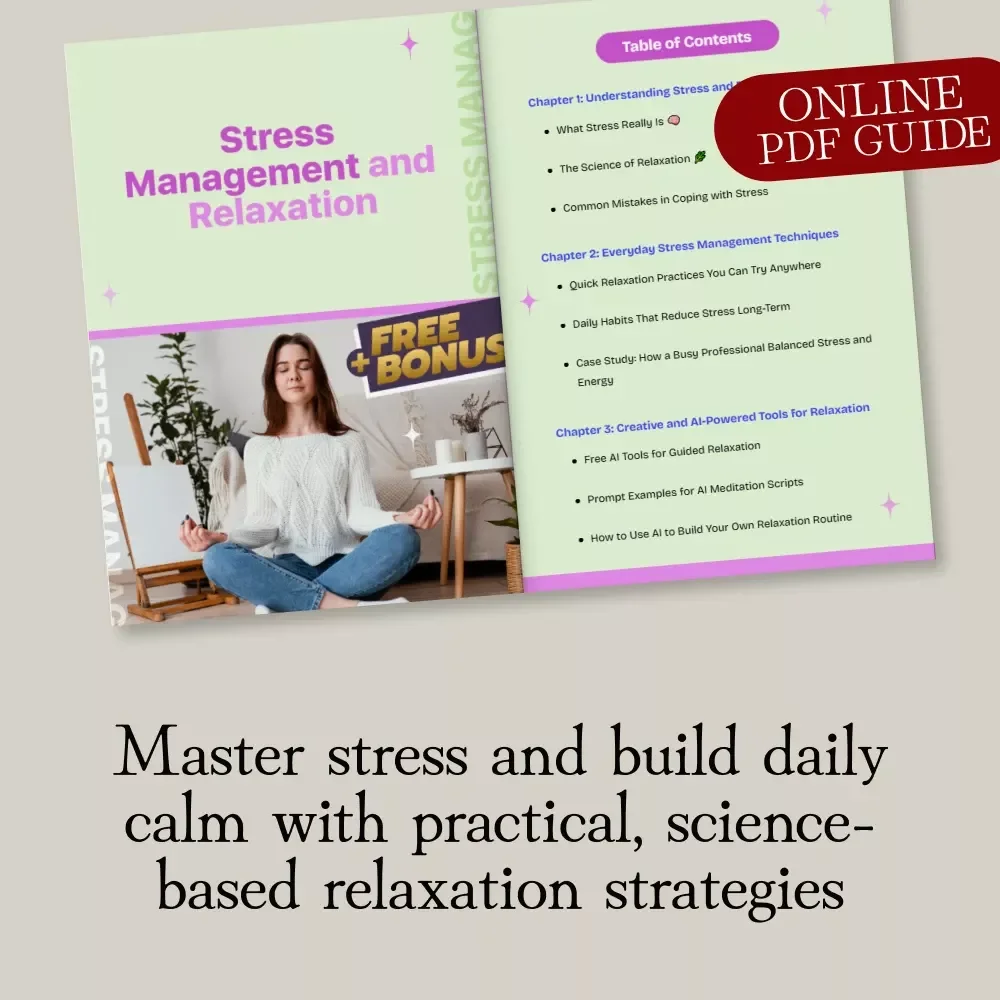 Stress Management and Relaxation | Digital Guide for Daily Calm, Anxiety Relief, and Mindful Living | Self-Care eBook & Wellness Checklist