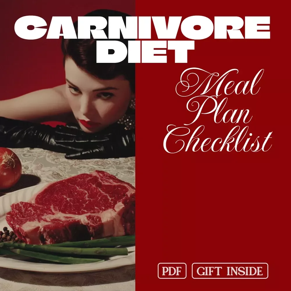 Carnivore Diet Meal Plan Checklist for Women | Printable Keto Meat-Based Guide, eBook, Digital Download for Easy Low-Carb Lifestyle & Nutrition
